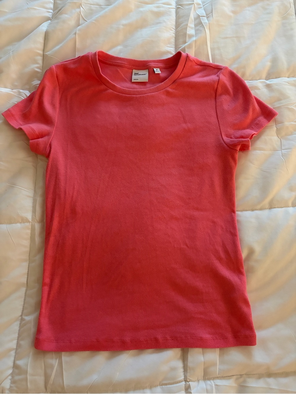 Women Short-Sleeve Crewneck Tee - Coral Pink